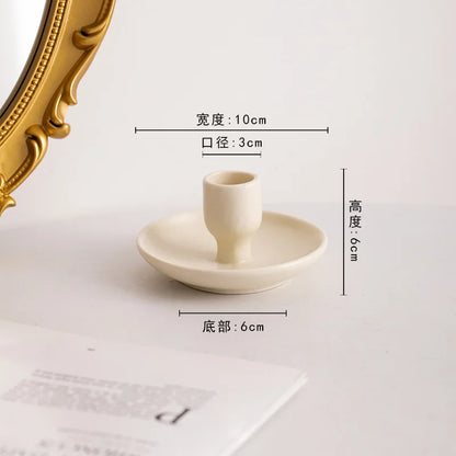 مجموعة حاملات الشموع الخزفية الهندسية من DecorBites™ - زينة منزلية مزخرفة