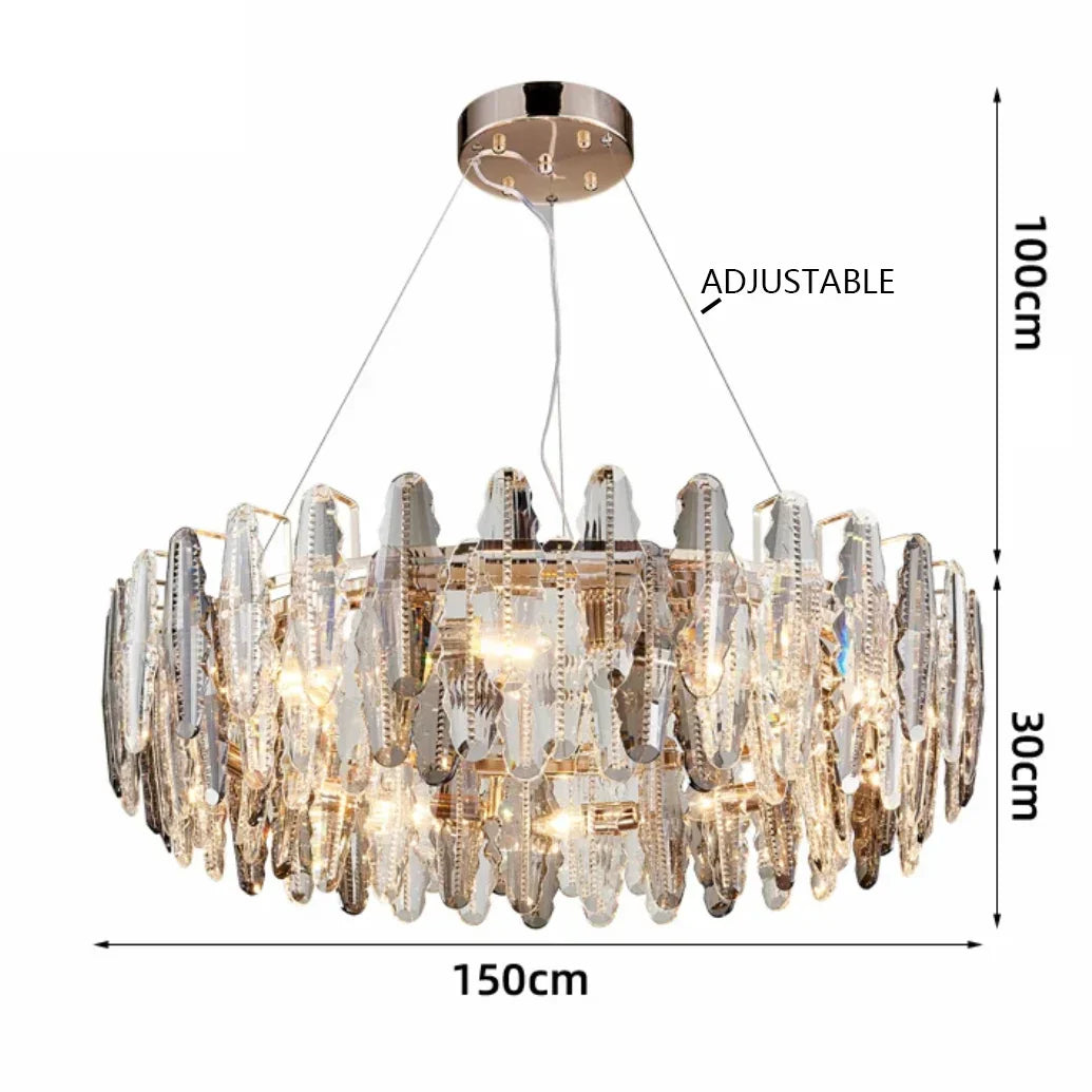 DecorBites™ LED Leaf Chandelier: Modern Living Room Decor Lighting for Duplex Rotating Stairs