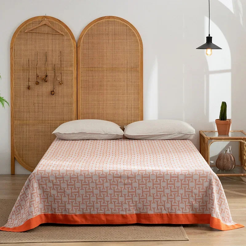 DecorBites™ Cotton Throw Blanket - Retro Chinese Style Quilt & Sofa Cover