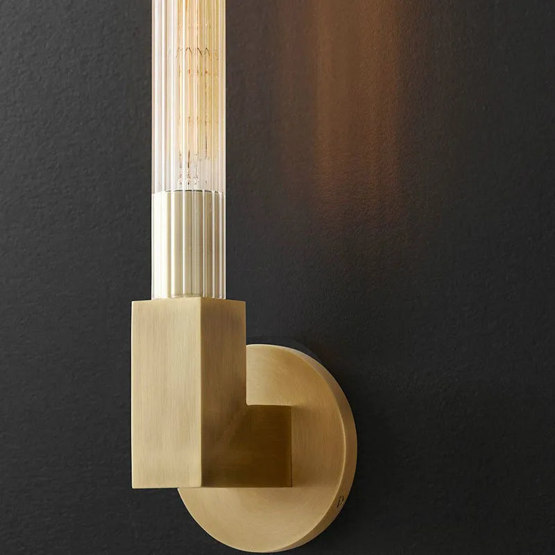 DecorBites™ Gold Metal and Glass Wall Sconce Light for Bathroom, Bedroom, Aisle, and Foyer