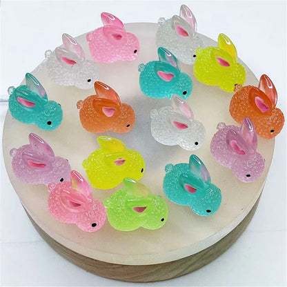 DecorBites™ Fluorescence Micro Rabbit Figurine: Miniature Room Decor Ornaments