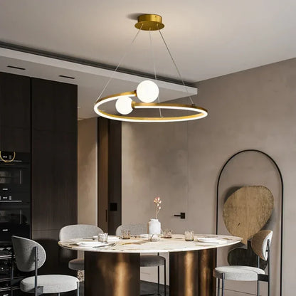 Lámpara de techo LED DecorBites™ Gold Nordic Ring para comedor e isla de cocina