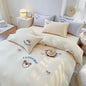 Decobites Cute Bear & Sheep Embroidery Bedding Set for Single/Double Bed