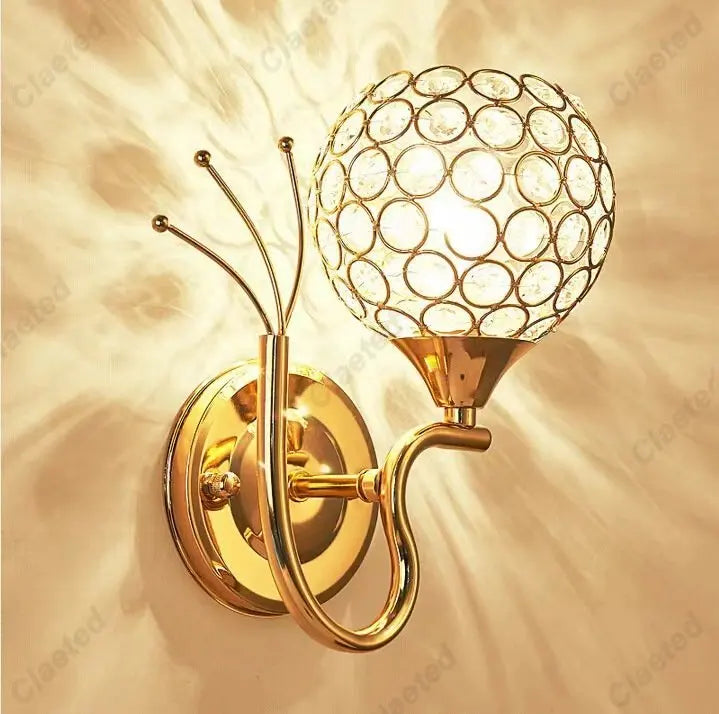 DecorBites™ Crystal Wall Lamp Sconce, Retro Industrial Style Fixture for Home Living Room Bedroom