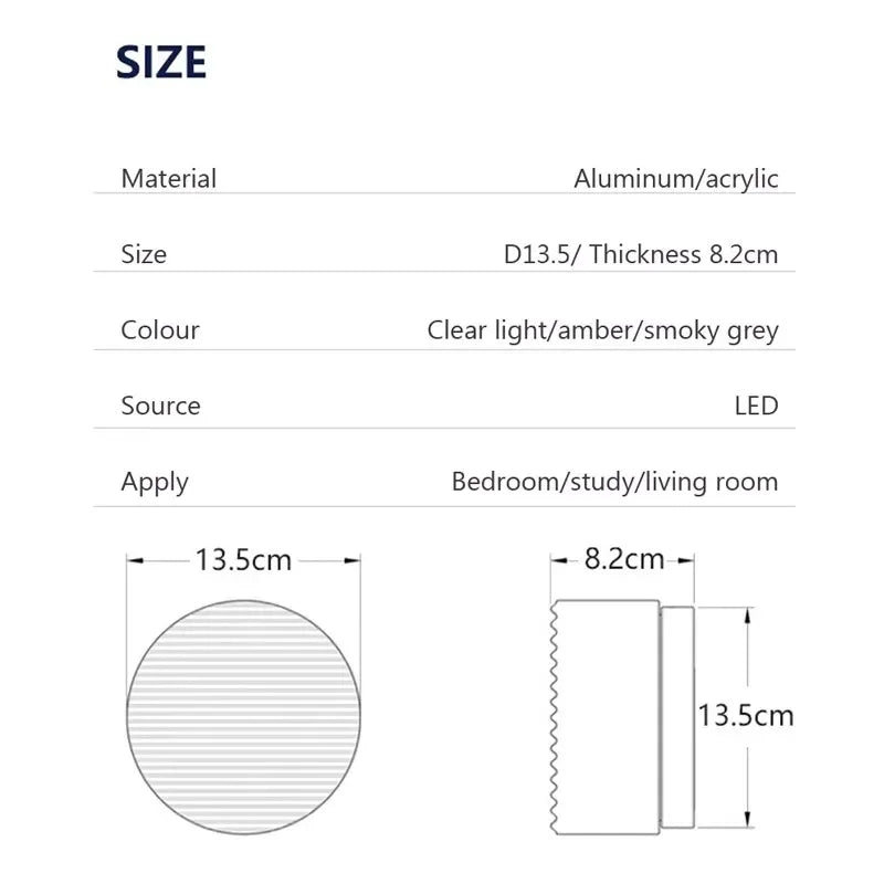 DecorBites™ Amber Jelly LED Wall Sconce Light for Bedside Room Decor, Smoke Grey