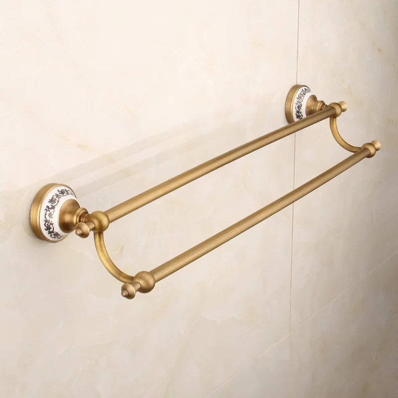 DecorBites™ Bronze Bathroom Hardware Set - Shelf, Towel Rack, Toilet Brush Holder, Soap Dish