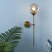 Lámpara de pared de vidrio dorado Decorbites™ con luz LED para cocina, baño, espejo e iluminación interior
