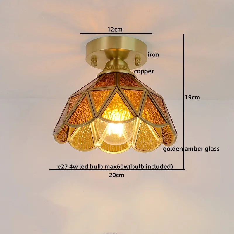 DecorBites™ Glass Copper LED Ceiling Light - Nordic Home Lighting Fixture