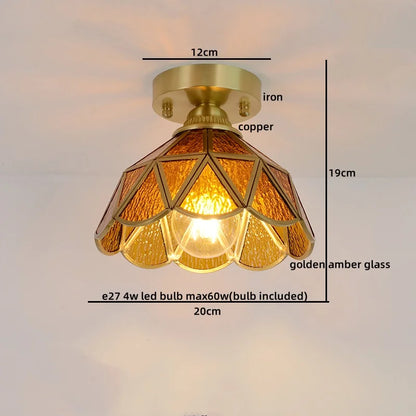 DecorBites™ Glass Copper LED Ceiling Light - Nordic Home Lighting Fixture