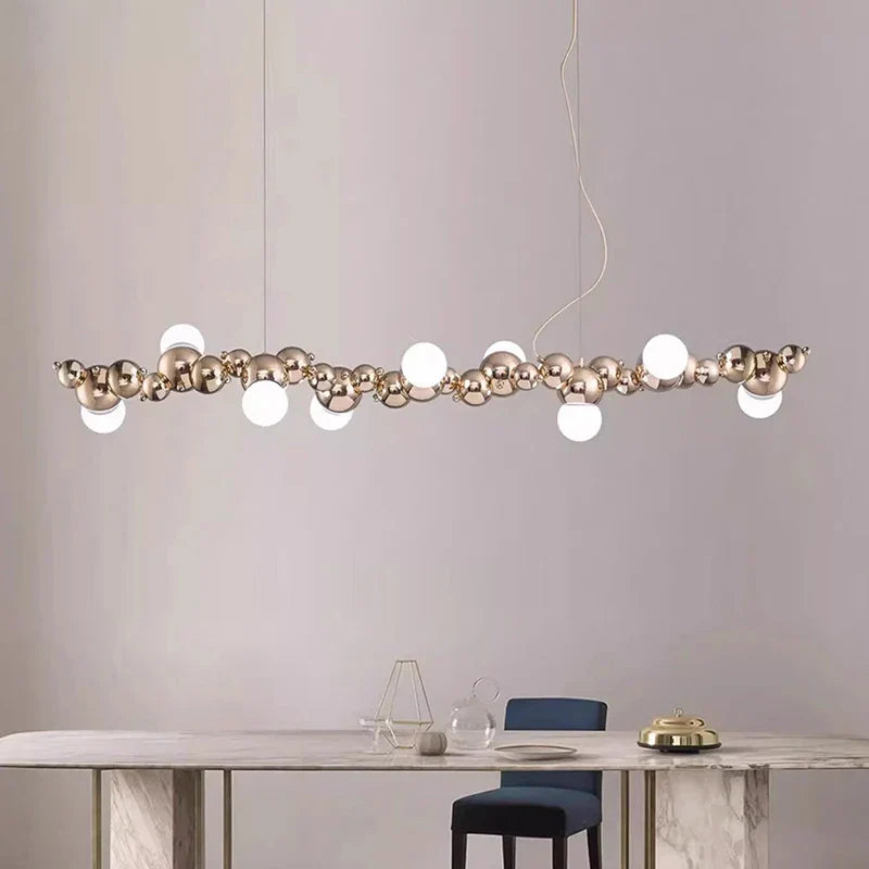 Matte Black LED Chandelier 9-Head Contrast
