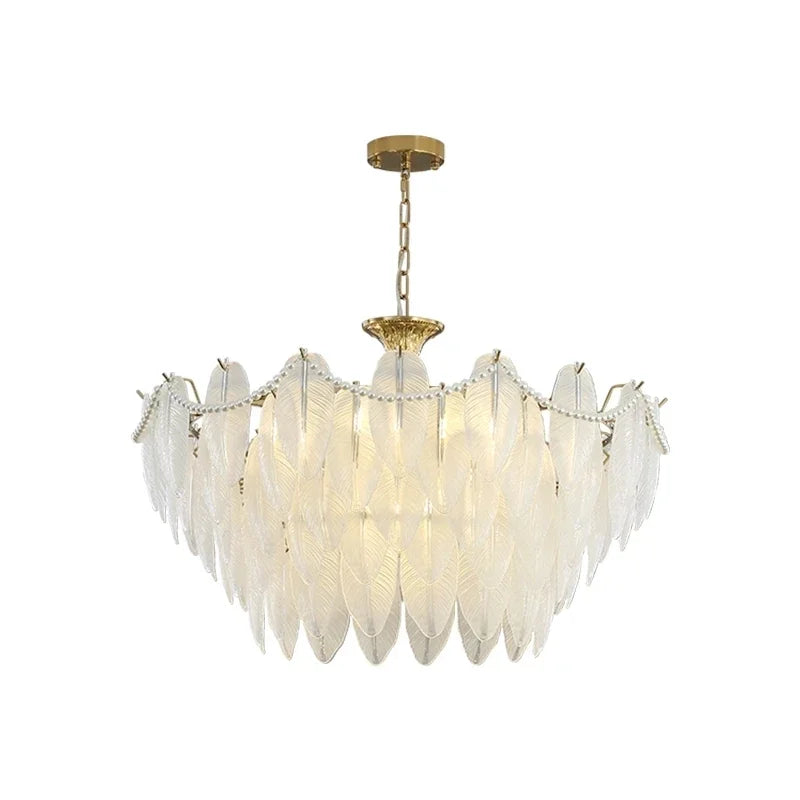DecorBites™ Crystal Feather Chandelier: Luxury Pendant for Home Decor & Designer Ceiling Fixture