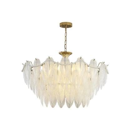 DecorBites™ Crystal Feather Chandelier: Luxury Pendant for Home Decor & Designer Ceiling Fixture