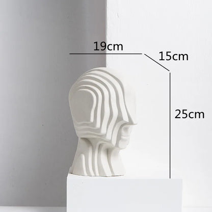 ديكوربايتس™ - تمثال رأس سيراميك هندسي | تمثال فضائي ذهبي