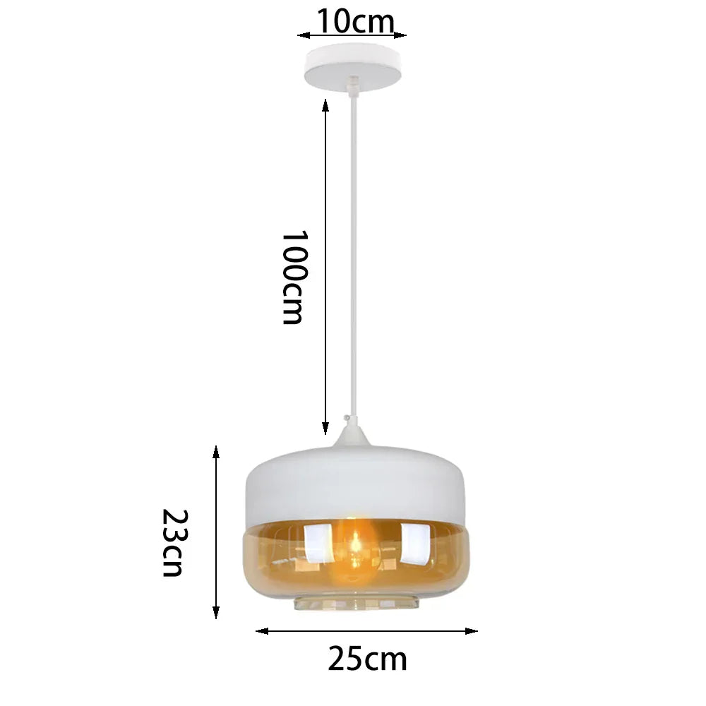 DecorBites™ Glass Shade Pendant Light, Industrial Kitchen Restaurant Decor Lighting