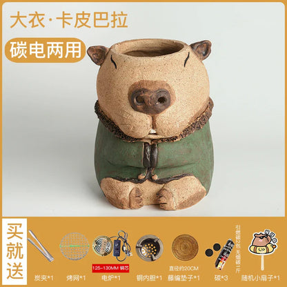 DecorBites™ Handmade Refractory Carbon Oven Surrounding Stove Electric Ceramic Stove