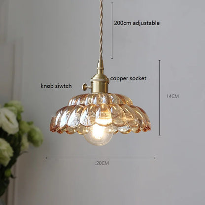 DecorBites™ Japanese Vintage Glass LED Pendant Lamp for Home Decor