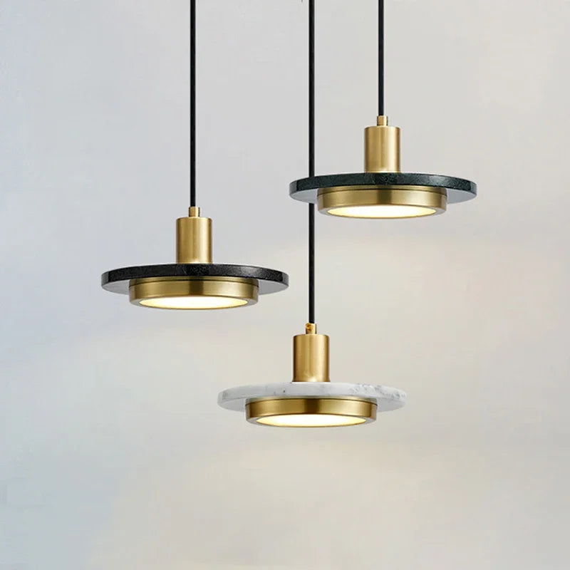 Gold Marble Saucer Chandelier