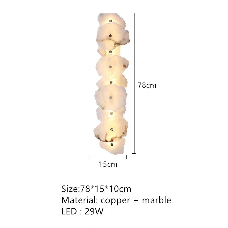 DecorBites™ Elegant Marble LED Wall Sconce, Copper Finish, Art Deco Style