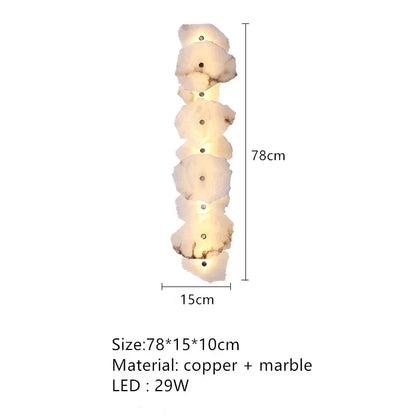 DecorBites™ Elegant Marble LED Wall Sconce, Copper Finish, Art Deco Style