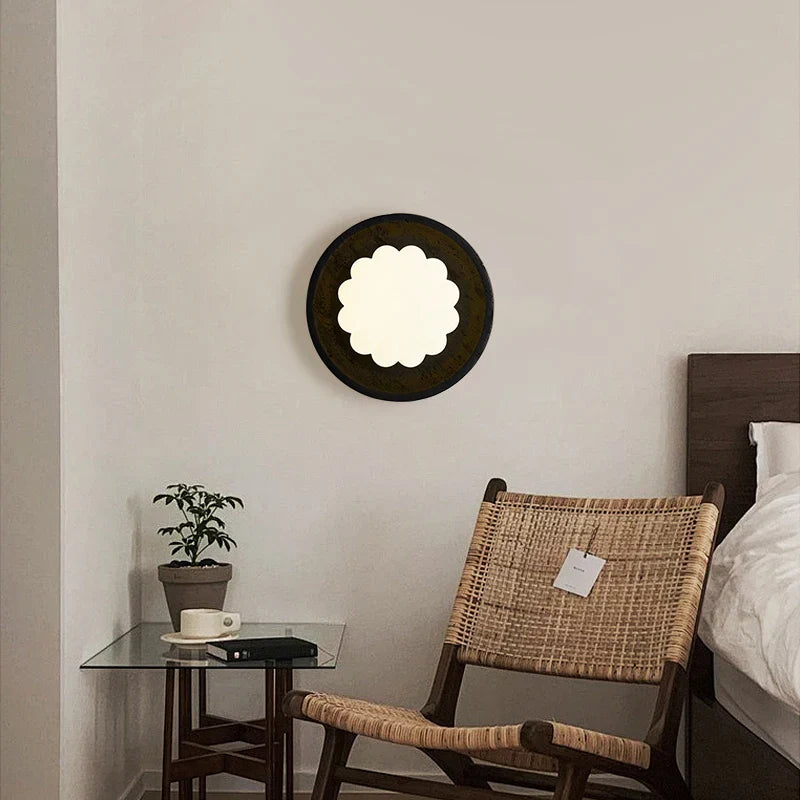 ديكوربايتس™ مصابيح حائط LED من الترافرتين الأسود لتزيين المنزل العصري ومصابيح بجانب السرير