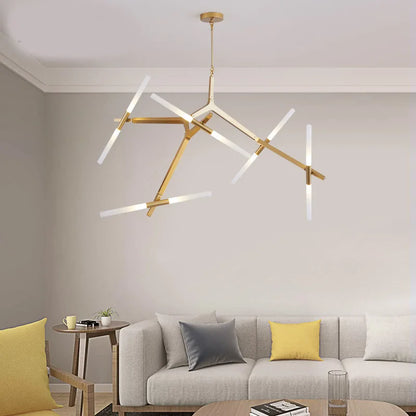 DecorBites™ LED Chandelier: Modern Gold Black Ceiling Pendant for Kitchen Dining Living Bedroom