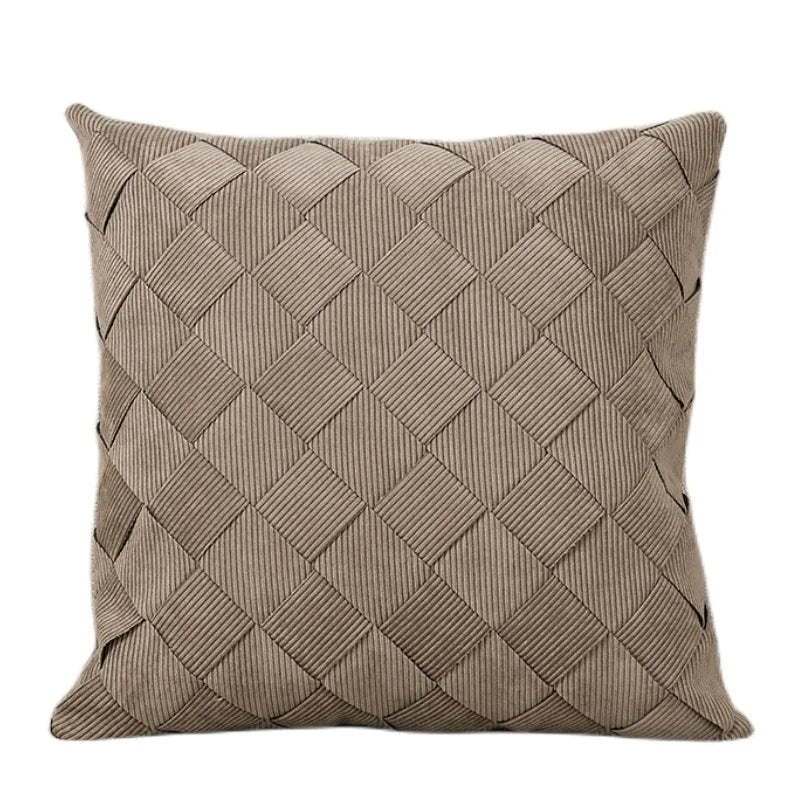 DecorBites™ Grey Weaving Luxury Pillow Cover 45x45cm for Sofa Livingroom Bedroom