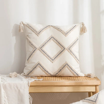 أغطية وسائد DecorBites™‎ مطرزة بأشكال هندسية من قماش قطني منقوش لديكور المنزل