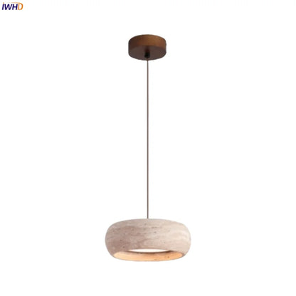 DecorBites™ LED Pendant Lamp Yellow Travertine Adjustable Wabi Sabi Light