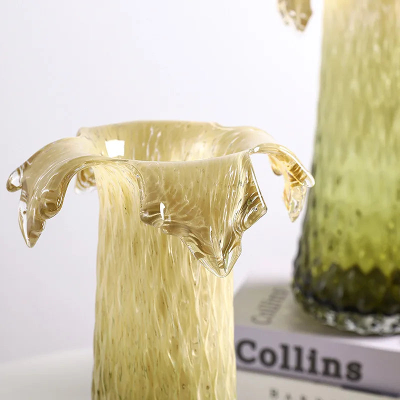 DecorBites™ Gradient Glass Vase & Fruit Plate Set for Home Decor & Storage