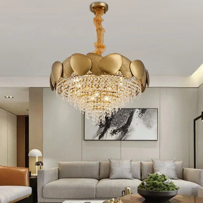 DecorBites™ Crystal Chandelier: Modern LED Tassels Stainless Steel Pendant Light for Living Room