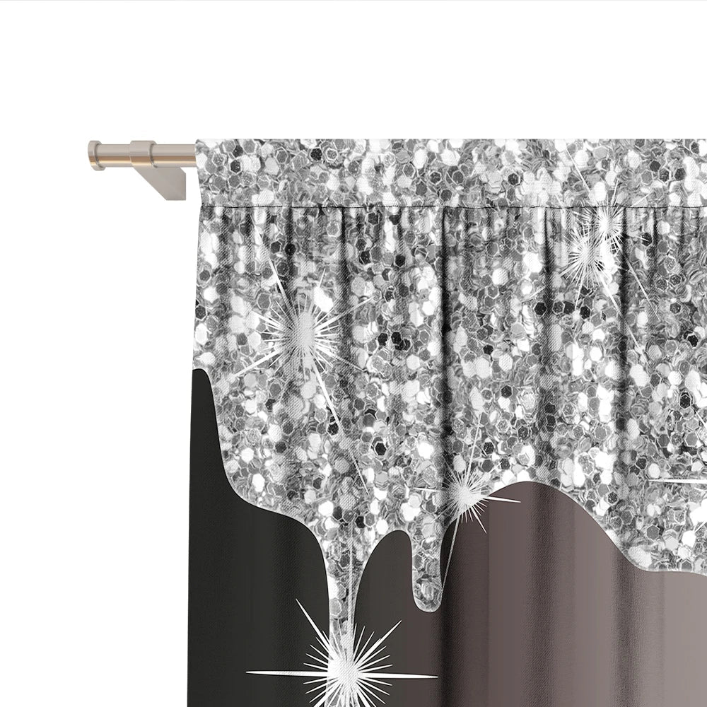 Decobites Solid Diamond Rod Pocket Curtains for Home Decoration