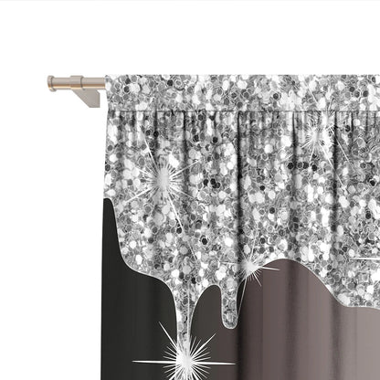 Decobites Solid Diamond Rod Pocket Curtains for Home Decoration