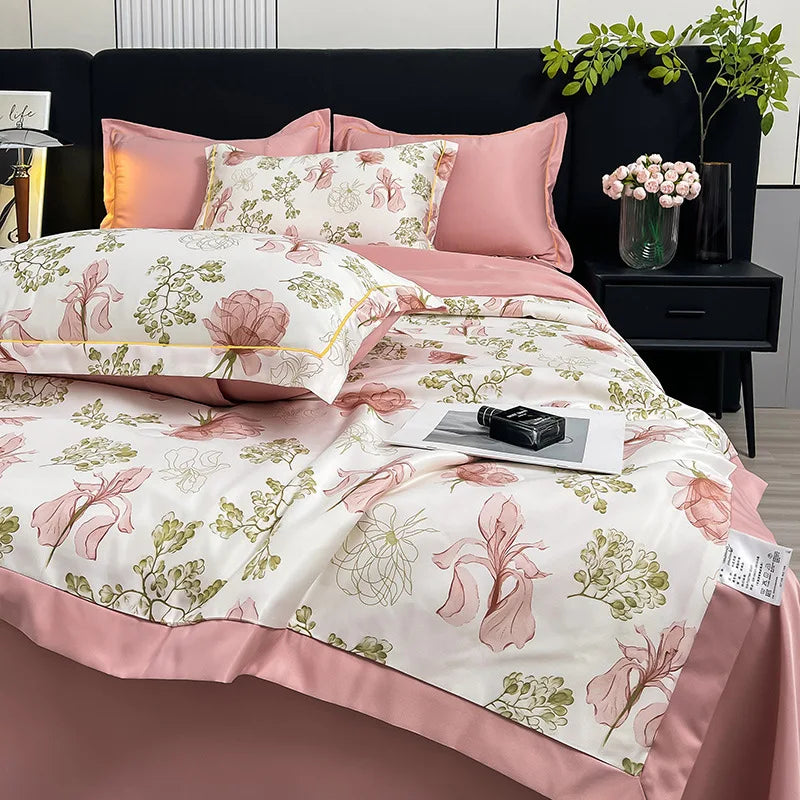 Decobites Luxury Floral Summer Quilt Comforter - Soft, Skin-Friendly & Machine Washable