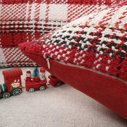 DecorBites™ Buffalo Plaid Cotton Linen Sofa Cushion Cover Pillowcase