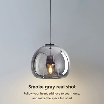 DecorBites™ LED Glass Pendant Light: Modern Nordic Luxury Hanging Lamp Fixture