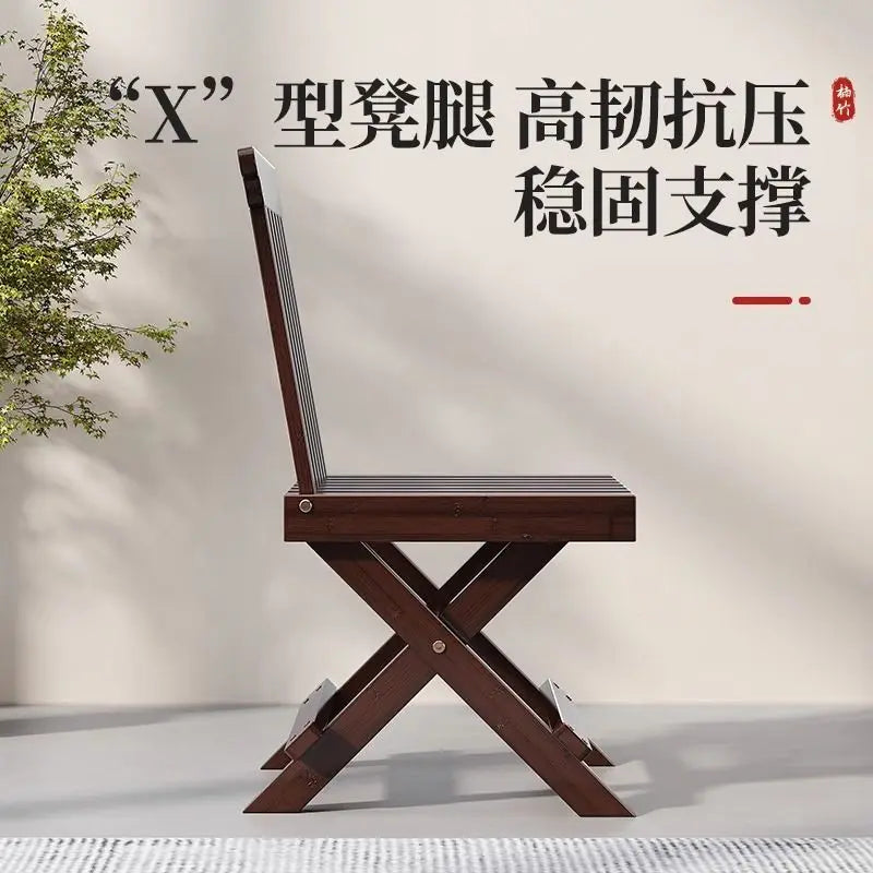 كرسي مازا منخفض من الخيزران مع مسند ظهر من DecorBites™ - كرسي مازا محمول قابل للطي للاستخدام المنزلي