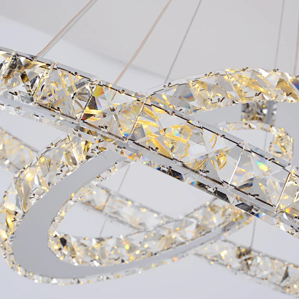 DecorBites™ Crystal Chandelier: Luxury LED Pendant Lighting for Living & Dining Room