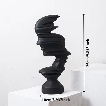 DecorBites™ Abstract Human Face Sculpture for Nordic Style Home Decor & Office Handicraft Gift
