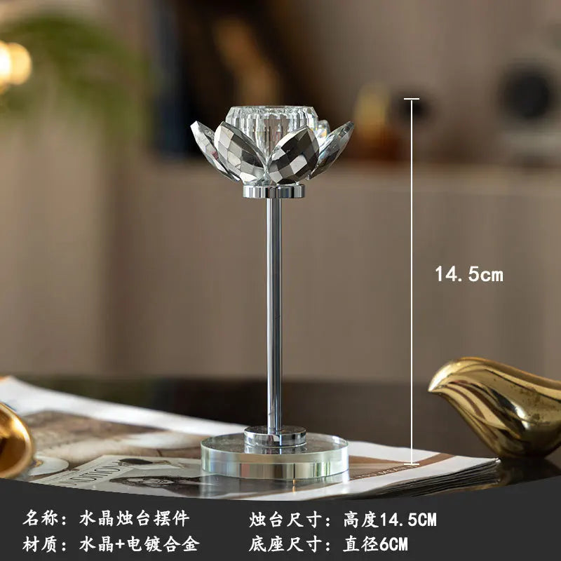 Juego de candelabros de cristal DecorBites™ para una decoración romántica de la mesa de la cena.