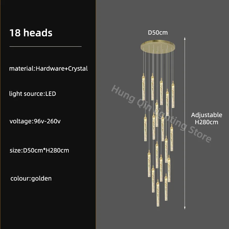 DecorBites™ Crystal Chandelier: Modern Luxury Pendant Lighting for Home Decor