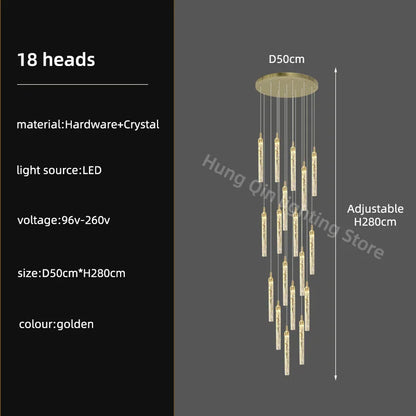 DecorBites™ Crystal Chandelier: Modern Luxury Pendant Lighting for Home Decor