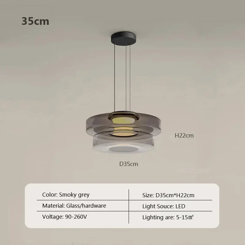Nordic Glass Pendant Light in Green or Gray