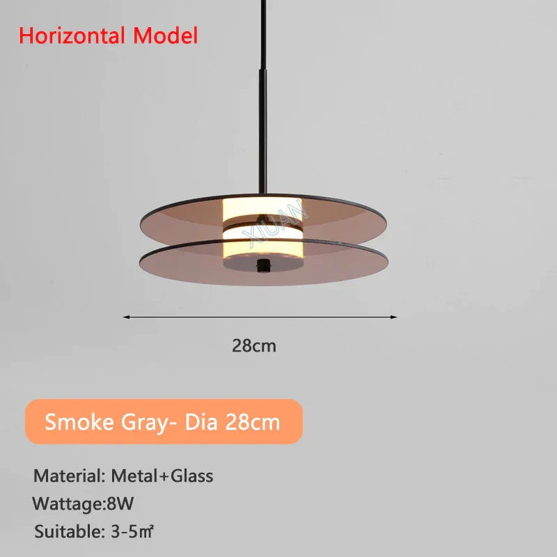 DecorBites™ Amber Smoke Gray Glass Pendant Lamp for Dining Room & Bar Decor