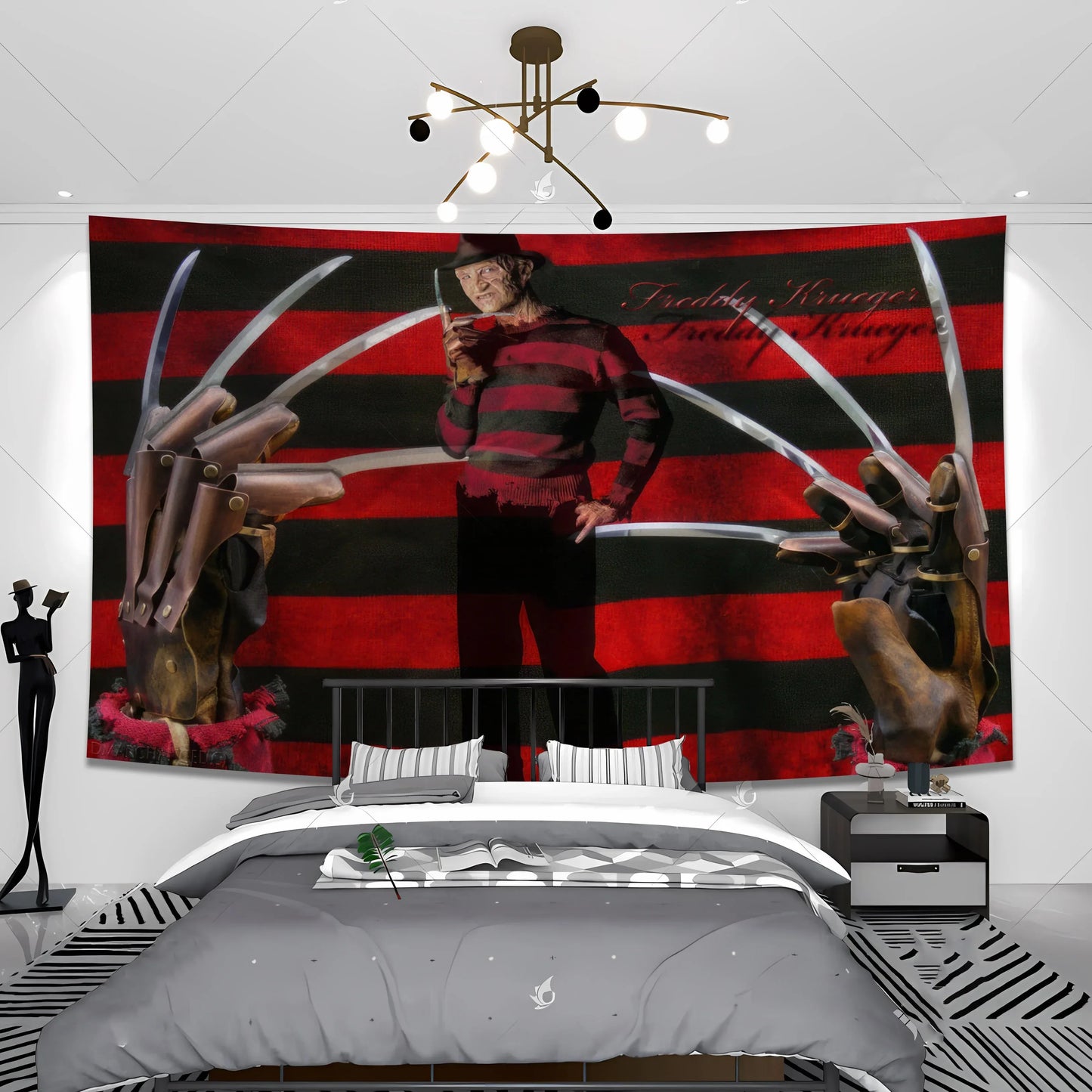 Decobites Nightmare Freddy Krueger Flag Horror Movie Banner Decoration Tapestry