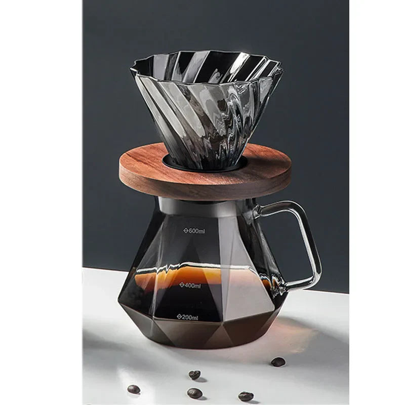 Decorbites™ Diamantglas-Kaffeekanne mit wiederverwendbarem Filterbecher