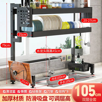 DecorBites™ Kitchen Sink Dish Drying Rack Cutlery Organizer Shelf Counter Storage