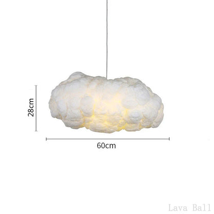 DecorBites™ Cloud Chandelier: Silk Cotton LED Suspension Nursery School Hanging Lamp