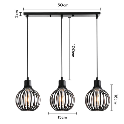 DecorBites™ Industrial Wood Pendant Chandelier for Dinning Living Room Kitchen LED Fixture
