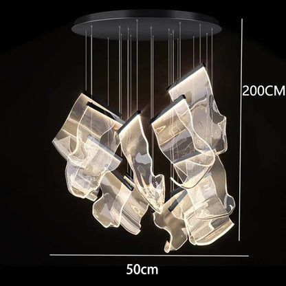 Lámpara de araña de cristal DecorBites™ para escalera, iluminación moderna para sala de estar, lámparas colgantes de interior.