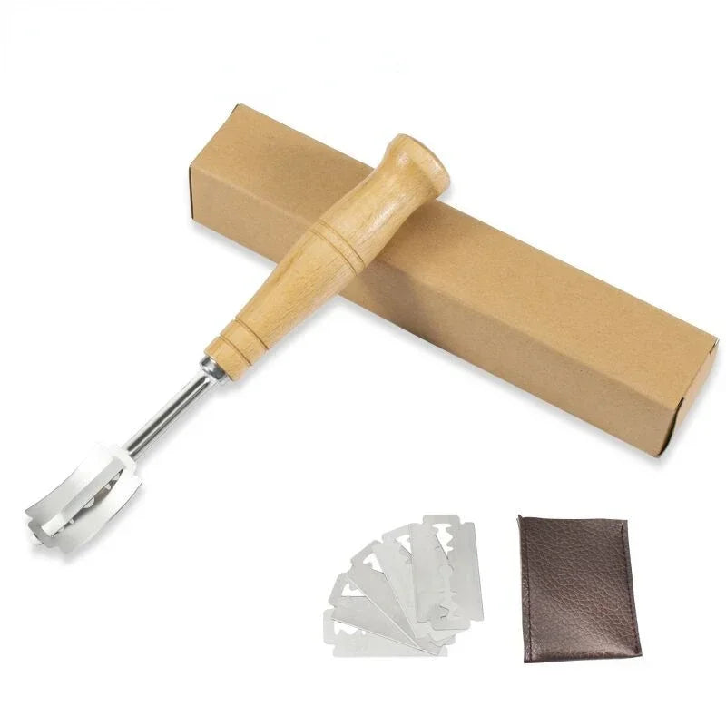 DecorBites™ Bread Lame Cutter with Leather Cover and 5 Razor Blades